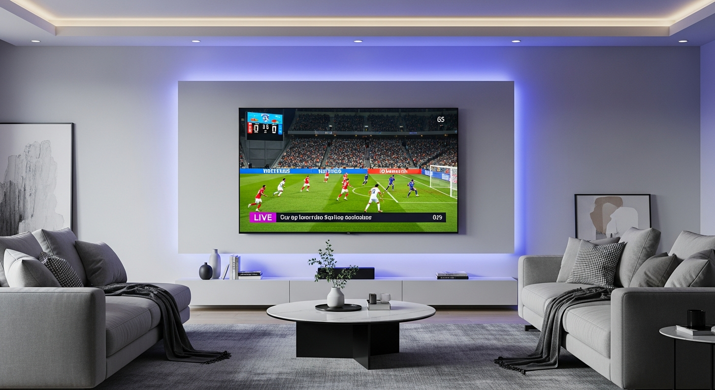Abonnement IPTV France sur Smart TV Samsung dans salon familial